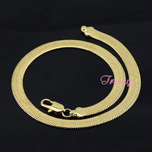 Mens Boys Womens 10mm Gold Color Herringbone Necklace Chain Fashion Flexible Gold Jewelry Free Shipping HOT 2024 - buy cheap