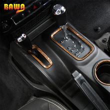 BAWA-pegatinas interiores automotrices para Jeep Wrangler 2011-2017, de Marco embellecedor de Panel de engranaje, cubierta delantera y trasera de soporte de taza de agua, 4 Uds. 2024 - compra barato