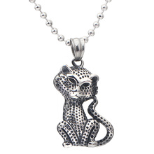 Cute Stainless Steel man Animal Cat Pendant Necklace Woman Fashion Lover Jewelry 2024 - buy cheap