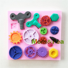 Mom&Pea 1052 Free Shipping Machinery Parts Shaped Silicone Mold Cake Decoration Fondant Cake 3D Mold Food Grade 2024 - buy cheap