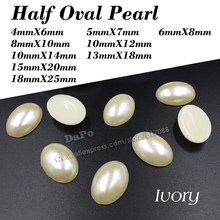 Hot !! White/Ivory Oval Shape Half Pearls Flatback Beads Scrapbooking Jewelry Garment Accessory DIY 2024 - buy cheap