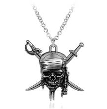 Fashion Vintage Charm Pirates Of The Caribbean Necklace Jack Sparrow's Skull Pendant Jewelry Men Women Gifts 2024 - buy cheap