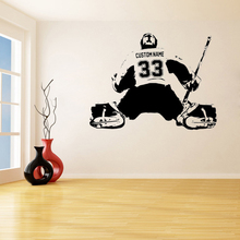 Hockey Goalie Custom Large Player Choose Jersey Name And Numbers Wall Stickers for  Vinyl Decals Living Room Kids Bedroom K57 2024 - buy cheap