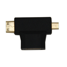 Адаптер 2 в 1 MiniHDMI штекер + Micro HDMI-совместимый штекер toHDMI гнездо адаптер 90 градусов конвертер для планшета ноутбука тв 2024 - купить недорого