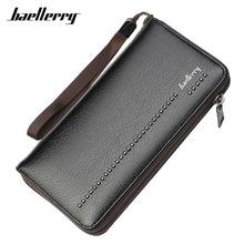 Baellerry-cartera de gran capacidad para hombre, billetera larga con bolsillo para teléfono móvil, con cremallera para hombre, bolso de mano 2024 - compra barato