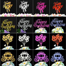 Happy Birthday Cake Topper 1st Birthday Cake Toppers Birthday Cakes Baby Shower Decorations Party Favors Pink Cupcake Toppers 2024 - buy cheap