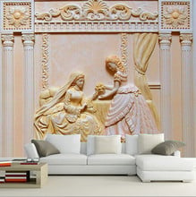 Custom 3D murals,European figure relief murals papel de parede,living room sofa background TV wall bedroom wallpaper 2024 - buy cheap