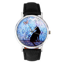 Relojes Para Mujer женские часы с рисунком кота кожаный ремешок аналоговые кварцевые Vogue наручные часы Bayan Kol Saati 2024 - купить недорого