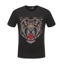 DUYOU 2019 mens designer t shirts men short sleeve fashion rhinestone Tiger head man t-shirt male high quality 100% cotton tees 2024 - buy cheap