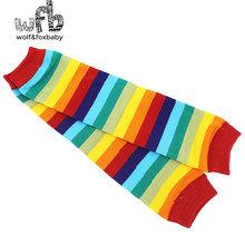 Atacado meias coloridas de arco-íris 5 60 com frete grátis meias crianças meias aquecedoras de pernas e cinta para crianças 2024 - compre barato