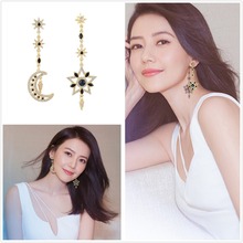 Inlove  New Arrivals South Korean Elegant Gold Crystal Star Moon Flower Pendant Dangle Earings Women Engagement Gift Jewelry 2024 - buy cheap