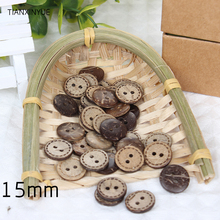 50 Uds 15mm 2 agujeros DIY Circular botones de madera de marcado láser de madera botones accesorios de ropa 2024 - compra barato