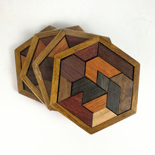 Quebra-cabeças hexagonal de madeira para crianças, brinquedo educacional para aprendizado inicial do bebê, l30sd 2024 - compre barato