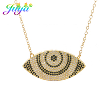 Juya Handmade Colorful Pendant Necklace Supplies Gold/Rose Gold Micro Pave Zircon Greek Evil Eye Necklace For Women Men 2024 - buy cheap