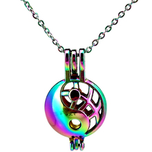 C803 Rainbow Color I Ching Bagua Tai Chi Ying Yang Bead Pearl Cage Necklace Pendant Aroma Essential Oil Diffuser Fun Gift 2024 - buy cheap