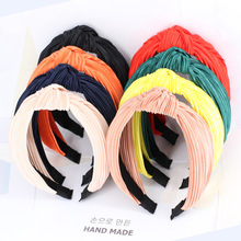1pcs 2018 New Arrive Pleated Fabric Hairbands Ladies Sweet Top Knot Headbands Girls Hair Accessories Elastic Head wrap 2024 - buy cheap