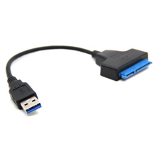 Alta calidad 20CM supervelocidad USB 3,0 a SATA 22 Pin 2,5 pulgadas, convertidor de Controlador de disco duro, Cable adaptador SSD 2024 - compra barato