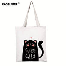 EXCELSIOR Cartoon Cats Print Women's Bag Customize Canvas Shoulder Bags Bolsa Feminina sac a main femme de marque Bolsos 2024 - buy cheap