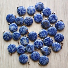 2018 Fashion hot sell natural sodalite stone round shape charms pendants for jewelry making 50pcs/lot Wholesale free shipping 2024 - buy cheap