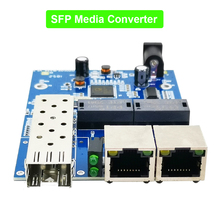 Placa conversora de fibra óptica ftcsfp para 2 rj45, conversor gigabit gpon/olt media, 1000mbps, fonte de alimentação 2024 - compre barato