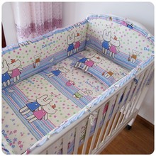 Promotion! 6PCS baby bedding kit 100% cotton baby bed around (bumper+sheet+pillow cover) 2024 - buy cheap