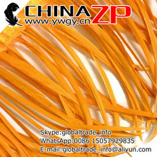 Leading Supplier CHINAZP Factory Wholesale 10yards/lot Dyed Gold Stripped Goose Biots Feather Fringe Trim 2024 - buy cheap