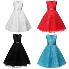 Floral Hollow Baby Girl Dresses Lace Children Clothes Fashion Girls Full Dress Party Costumes Kids Wedding Ball Gown Outfit 3-9Y 2024 - buy cheap