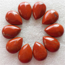 (10 pieces/lot)  Wholesale Natural Red Jaspers Teardrop CAB Cabochon 25x18x7mm Free Shipping Fashion Jewelry S-64 2024 - buy cheap