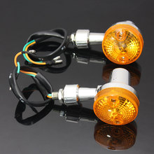 2pcs Chrome Universal Motorcycle Turn Signal Light Indicatior Amber Bulb 12V 2024 - buy cheap