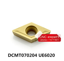10 шт. DCMT070204 UE6020/DCMT070208 UE6020. режущее лезвие, поворотный наконечник, подходит для токарного станка серии SDJCR SDQCR SDNCN SDUCR 2024 - купить недорого