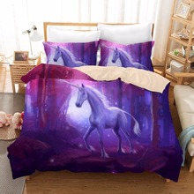 Home Textile Cartoon Unicorn Bedding Sets Duvet Cover Cotton Pillowcase Sheet Linen Floral Print Bedclothes Queen King Size F 2024 - buy cheap