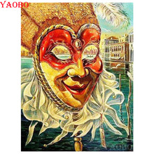 Custom Diamond embroidery Carnival mask Pictures of crystals 5d diy diamond painting sale mosaic painting rhinestones decoration 2024 - buy cheap