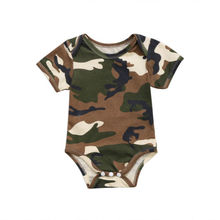 Bebê recém-nascido meninos menina camo manga curta macacão camuflagem macacão roupas verão 2024 - compre barato