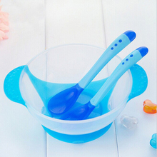 UNIKIDS 1PC Baby Spoon Bowl Learning Dishes With Suction Cup Assist Food Bowl Infant Temperature Sensing Spoon Tableware 2024 - buy cheap