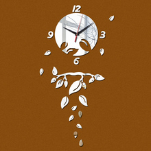 2019 direct selling wall clocks clock diy home decoration mirror acrylic stickers watch quartz needle furniture Leaves sticker 2024 - buy cheap