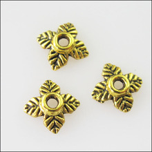 New 250Pcs Antiqued Gold Color Square Leaf End Bead Caps Connectors 6mm 2024 - buy cheap