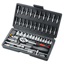 46pcs Combination Tool Set 1/4 Ratchet Wrench Socket Kit with Plastic Toolbox Spanner Screwdriver Household Car Repair Tool Set 2024 - buy cheap