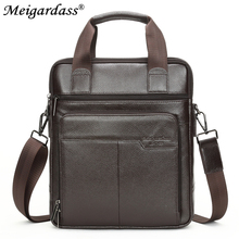 Meigardass bolsa masculina de couro legítimo, bolsa transversal de ombro para laptop e escritório, para homens 2024 - compre barato