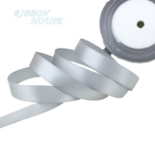 (25 yards/roll) 1/2"(12mm) Silver Gray Single Face Satin Ribbon Webbing Decoration Gift Christmas Ribbons 2024 - buy cheap