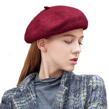 Wool Beret Female Winter Hat For Women Flat Cap Knit 100% Cashmere Hats Lady Girl Berets Hat Female Bone Tocas Painter Hat YD005 2024 - buy cheap