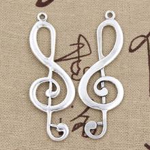 4pcs Charms Musical Note 60x21mm Antique Making Pendant fit,Vintage Tibetan Silver color,DIY Handmade Jewelry 2024 - buy cheap