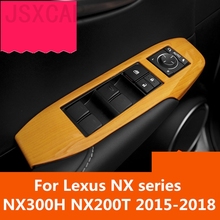 Imitación de madera grano coche interruptor de cristal de ventana botón decorativo pegatina lentejuelas para Lexus NX serie NX300H NX200T 2015-2018 2024 - compra barato
