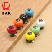 KAK-pomos de cerámica de colores para cajones, tiradores de armario de diseño Simple, de un solo orificio, herrajes para muebles 2024 - compra barato