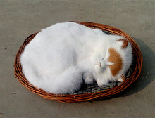 simulation cute white sleeping cat 26x23cm model polyethylene&furs cat model home decoration props ,model gift d416 2024 - buy cheap