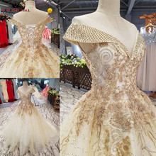 Ball Gown V-neck Fluffy Flowers Crystal Beading Long Formal Evening Dresses 100% Real Evening Gown 2021 Vestido De Festa KC51 2024 - buy cheap