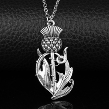Ожерелье с подвеской из шотландского национального цветка Outlander, овальное ожерелье из шотландского расторопши с сердечком, милая подвеска, ювелирные изделия из расторопши 20 2024 - купить недорого