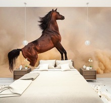 Custom Size 3D Photo Mural Horse Animal Child Removable Wall Papers Self-adhesive Vinyl Wall Sticker Art Home Decor Mural 2024 - buy cheap