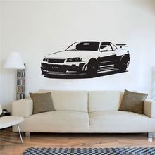 Large Car GTR 34 Bedroom Decal Wall Art Decor Sticker for kids rooms Boys Living Bedroom Mural D799 2024 - buy cheap