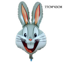 PHLUMY Free shipping 10pcs new children's toys rabbit head Foil Balloons birthday party decoration balloon wholesale 77CM*43CM 2024 - buy cheap
