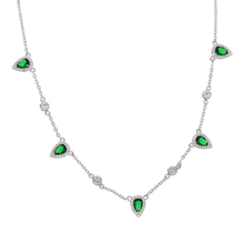 bling tear drop cubic zirconia cz birthstone paved Short Necklaces Pendants Green white CZ Collar Women elegance choker jewelry 2024 - buy cheap